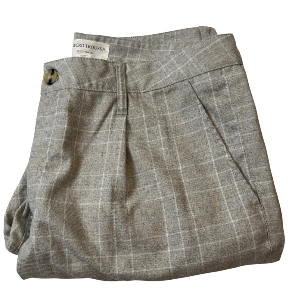 Cotton On Men's Light Gray Checkered Pants